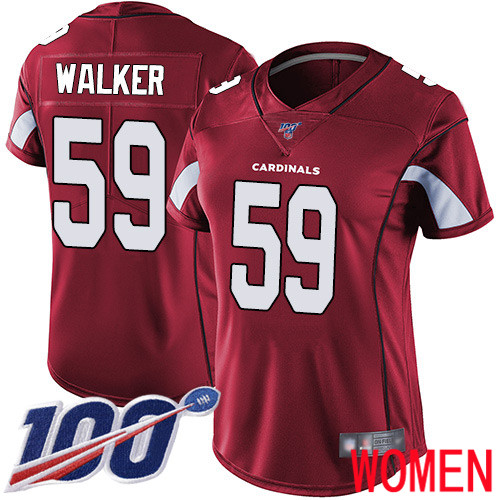 Arizona Cardinals Limited Red Women Joe Walker Home Jersey NFL Football #59 100th Season Vapor Untouchable